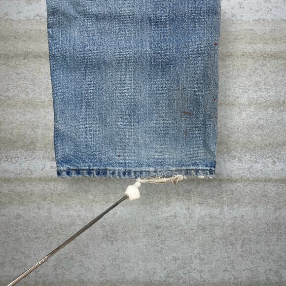 Vintage Dickies Carpenter Jeans Double Knees Baggy Wide Leg Light Wash Denim 90s - Picture 5 of 12